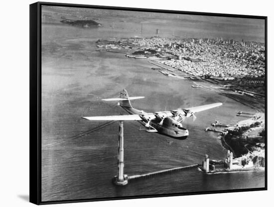 Construction of Golden Gate Bridge-null-Framed Stretched Canvas