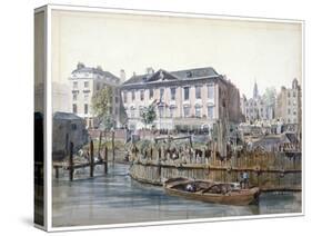 Construction of London Bridge, 1826-Edward William Cooke-Stretched Canvas