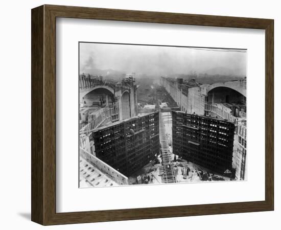 Construction of Panama Canal Locks-null-Framed Photographic Print