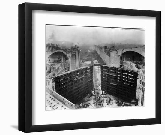 Construction of Panama Canal Locks-null-Framed Photographic Print