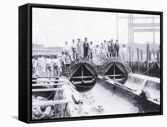 Construction of Philadelphia Streets-null-Framed Stretched Canvas