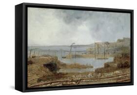Construction of Seaham Harbour, 1829-Robert Mackreth-Framed Stretched Canvas