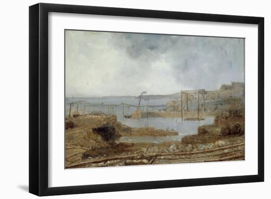 Construction of Seaham Harbour, 1829-Robert Mackreth-Framed Giclee Print