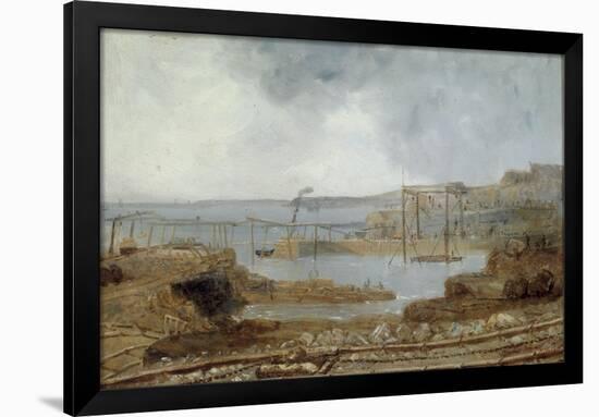 Construction of Seaham Harbour, 1829-Robert Mackreth-Framed Giclee Print