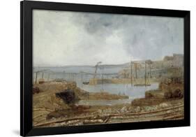 Construction of Seaham Harbour, 1829-Robert Mackreth-Framed Giclee Print