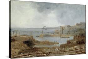 Construction of Seaham Harbour, 1829-Robert Mackreth-Stretched Canvas