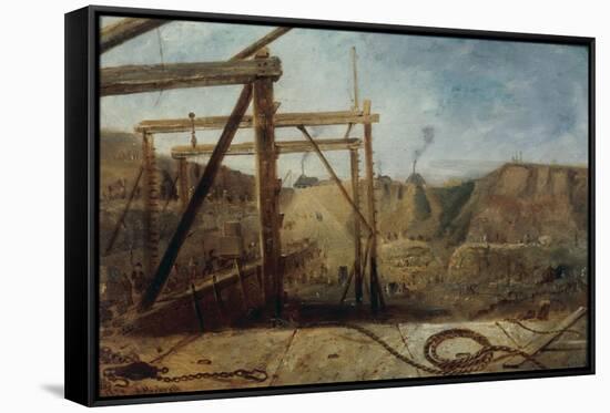 Construction of Seaham Harbour, 1830-Robert Mackreth-Framed Stretched Canvas