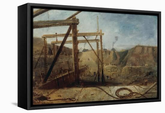 Construction of Seaham Harbour, 1830-Robert Mackreth-Framed Stretched Canvas