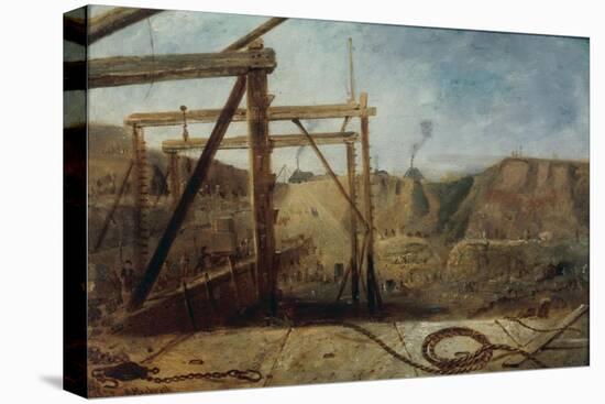 Construction of Seaham Harbour, 1830-Robert Mackreth-Stretched Canvas