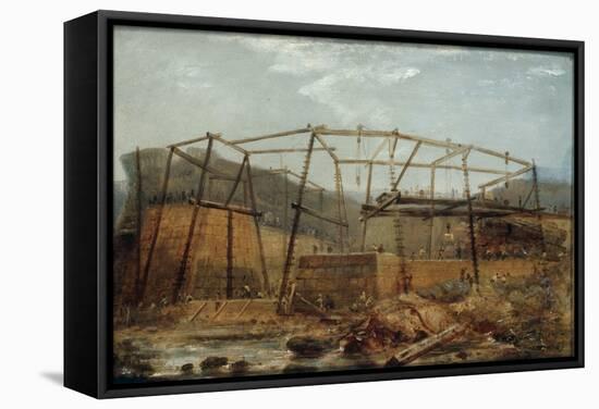 Construction of Seaham Harbour, 1831-Robert Mackreth-Framed Stretched Canvas