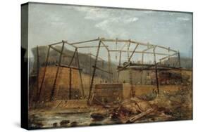 Construction of Seaham Harbour, 1831-Robert Mackreth-Stretched Canvas