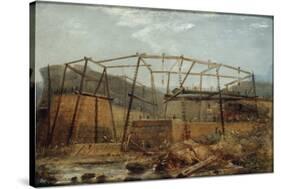 Construction of Seaham Harbour, 1831-Robert Mackreth-Stretched Canvas