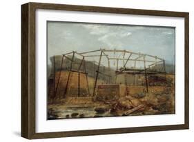 Construction of Seaham Harbour, 1831-Robert Mackreth-Framed Giclee Print