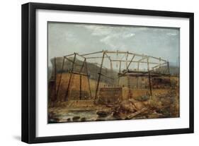 Construction of Seaham Harbour, 1831-Robert Mackreth-Framed Giclee Print