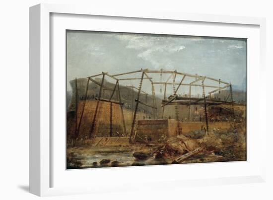 Construction of Seaham Harbour, 1831-Robert Mackreth-Framed Giclee Print