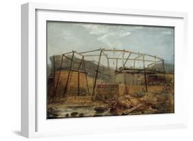 Construction of Seaham Harbour, 1831-Robert Mackreth-Framed Giclee Print