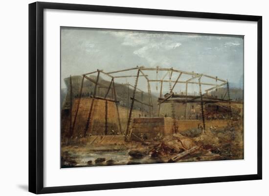 Construction of Seaham Harbour, 1831-Robert Mackreth-Framed Giclee Print