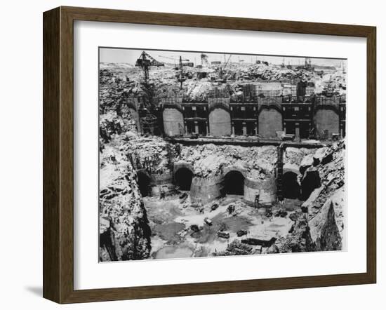 Construction of the Aswan High Dam-null-Framed Premium Photographic Print