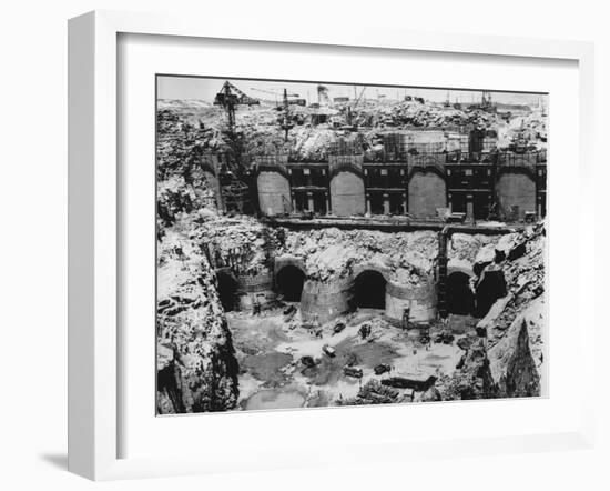 Construction of the Aswan High Dam-null-Framed Premium Photographic Print
