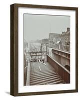 Construction of the Bridge Approach to Rotherhithe Tunnel, Bermondsey, London, 1906-null-Framed Photographic Print