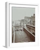 Construction of the Bridge Approach to Rotherhithe Tunnel, Bermondsey, London, 1906-null-Framed Photographic Print