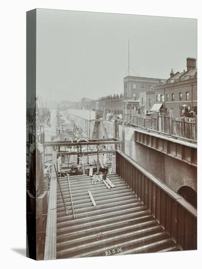 Construction of the Bridge Approach to Rotherhithe Tunnel, Bermondsey, London, 1906-null-Stretched Canvas