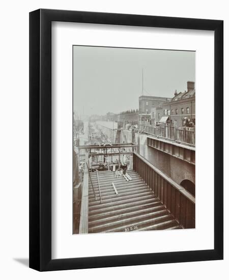 Construction of the Bridge Approach to Rotherhithe Tunnel, Bermondsey, London, 1906-null-Framed Premium Photographic Print