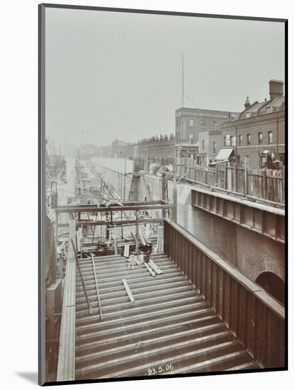 Construction of the Bridge Approach to Rotherhithe Tunnel, Bermondsey, London, 1906-null-Mounted Premium Photographic Print