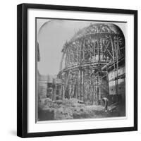 Construction of the British Museum Reading Room, 1854-57 (B/W Photo)-English Photographer-Framed Giclee Print