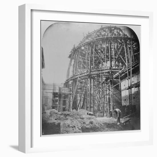 Construction of the British Museum Reading Room, 1854-57 (B/W Photo)-English Photographer-Framed Giclee Print