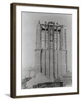 Construction of the Brooklyn Bridge-null-Framed Photographic Print