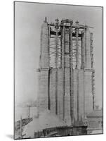 Construction of the Brooklyn Bridge-null-Mounted Photographic Print