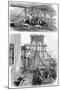 Construction of the Brooklyn Suspension Bridge, New York, USA, 1880-null-Mounted Giclee Print