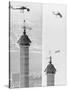 Construction of the Canadian National Tower-null-Stretched Canvas