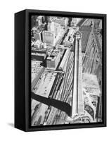 Construction of the Canadian National Tower-null-Framed Stretched Canvas