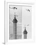 Construction of the Canadian National Tower-null-Framed Photographic Print