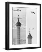 Construction of the Canadian National Tower-null-Framed Photographic Print