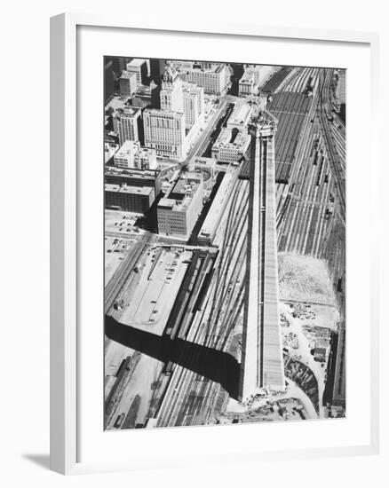 Construction of the Canadian National Tower-null-Framed Photographic Print