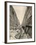 Construction of the Corinth Canal : Cutting the Path of the Canal Through Solid Rock-null-Framed Photographic Print