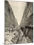 Construction of the Corinth Canal : Cutting the Path of the Canal Through Solid Rock-null-Mounted Photographic Print