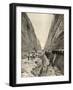 Construction of the Corinth Canal : Cutting the Path of the Canal Through Solid Rock-null-Framed Photographic Print