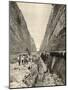 Construction of the Corinth Canal : Cutting the Path of the Canal Through Solid Rock-null-Mounted Photographic Print