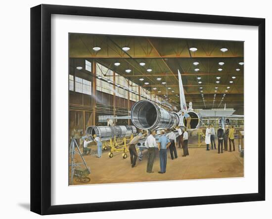 Construction of the Dh.98 Mosquito Fighter-Bomber of World War Ii-null-Framed Art Print