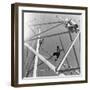 Construction of the first pylons of the new line near Eregli, Turkey.-Erich Lessing-Framed Photographic Print