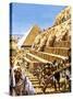 Construction of the Great Pyramid at Giza-Green-Stretched Canvas