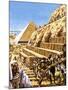 Construction of the Great Pyramid at Giza-Green-Mounted Giclee Print