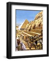 Construction of the Great Pyramid at Giza-Green-Framed Giclee Print