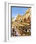 Construction of the Great Pyramid at Giza-Green-Framed Giclee Print