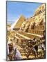 Construction of the Great Pyramid at Giza-Green-Mounted Giclee Print