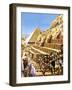 Construction of the Great Pyramid at Giza-Green-Framed Giclee Print